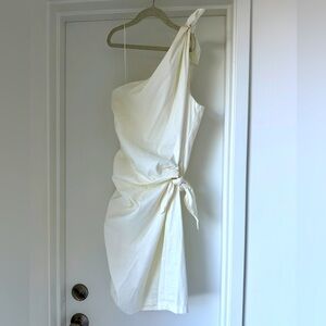 NWT Zara ivory white Asymmetrical Mini Dress